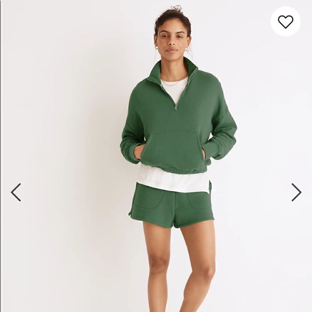 Madewell MWL Airyterry Quarter-Zip Supercrop Sweatshirt - Picture 2 of 9
